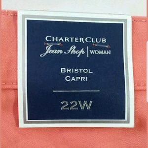 New Charter Club woman 22W Capri pants Flat Front